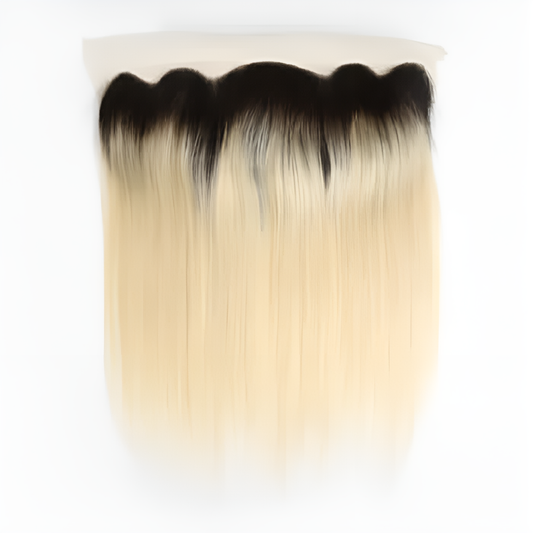 Straight Ombre Blonde-613 Hair with 13x4 Frontal - Bundle of 4