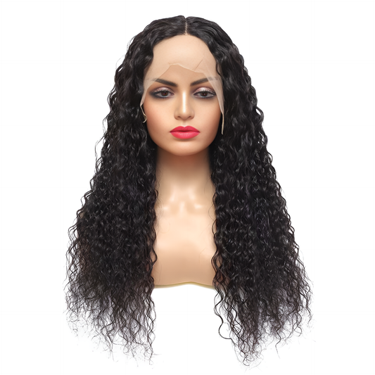 Water Wave Natural Black 13X6 - Frontal Glue less Wig