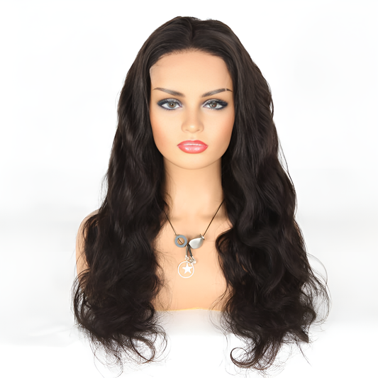 Body Wave Natural Black 13X4 - Frontal Glue less Wig