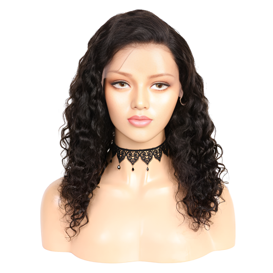 Water Wave Natural Black 13X4 - Frontal Glue less Wig