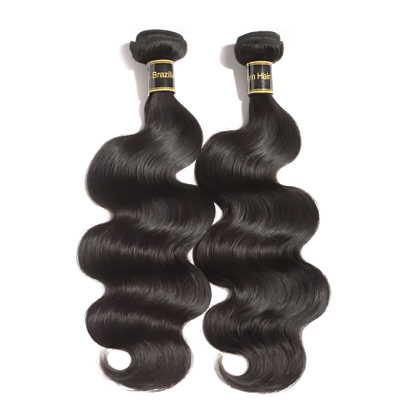 Body Wave Natural Black virgin hair with 13X4 Frontal- Bundle of 4