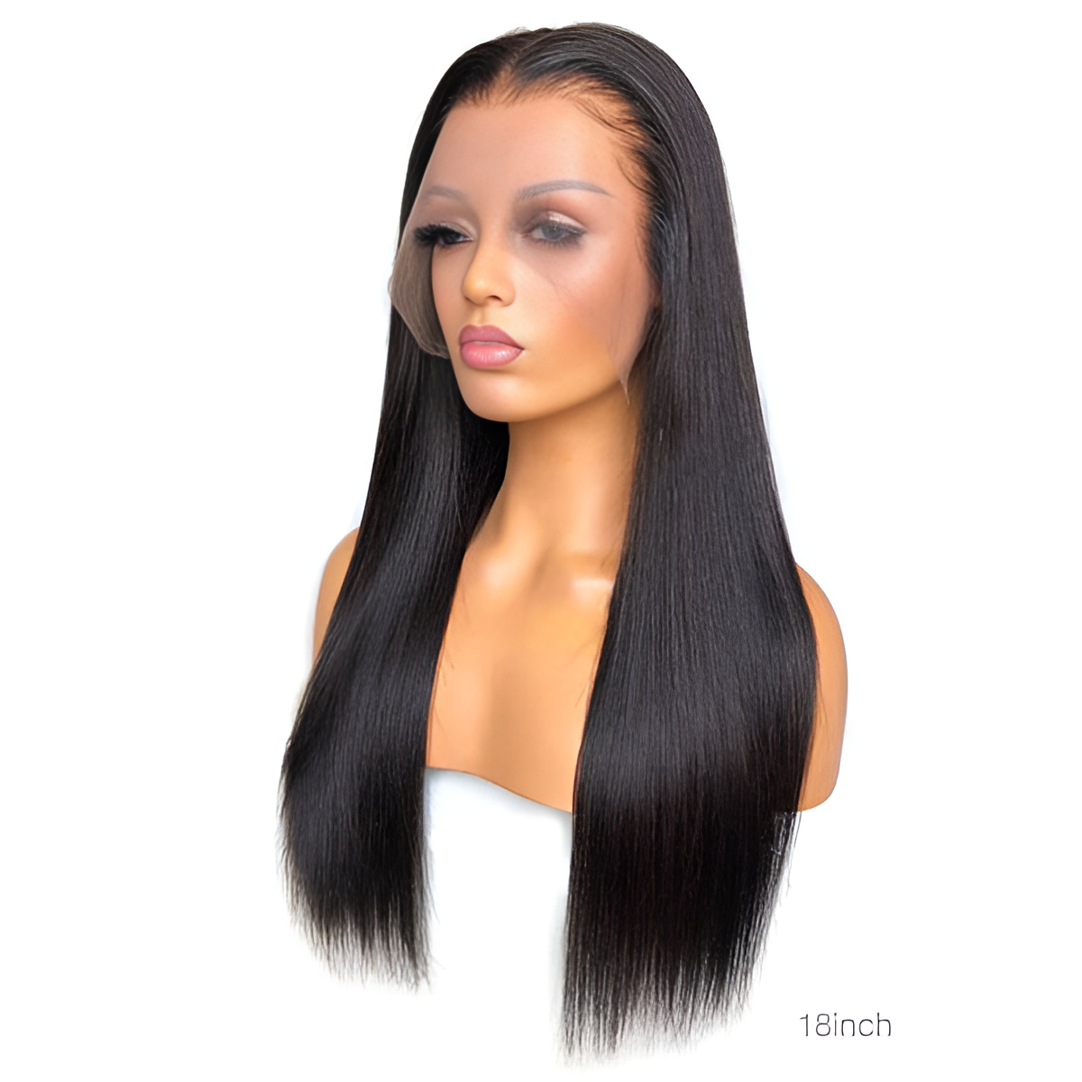 Straight Natural Black 13X6-Frontal Glue less Wig