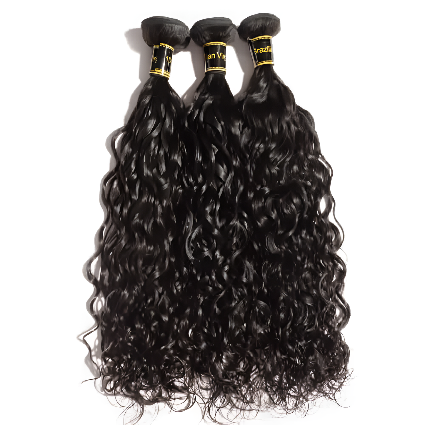 Natural Wave Natural Black Virgin Hair with 13X4 Frontal - Bundle of 4