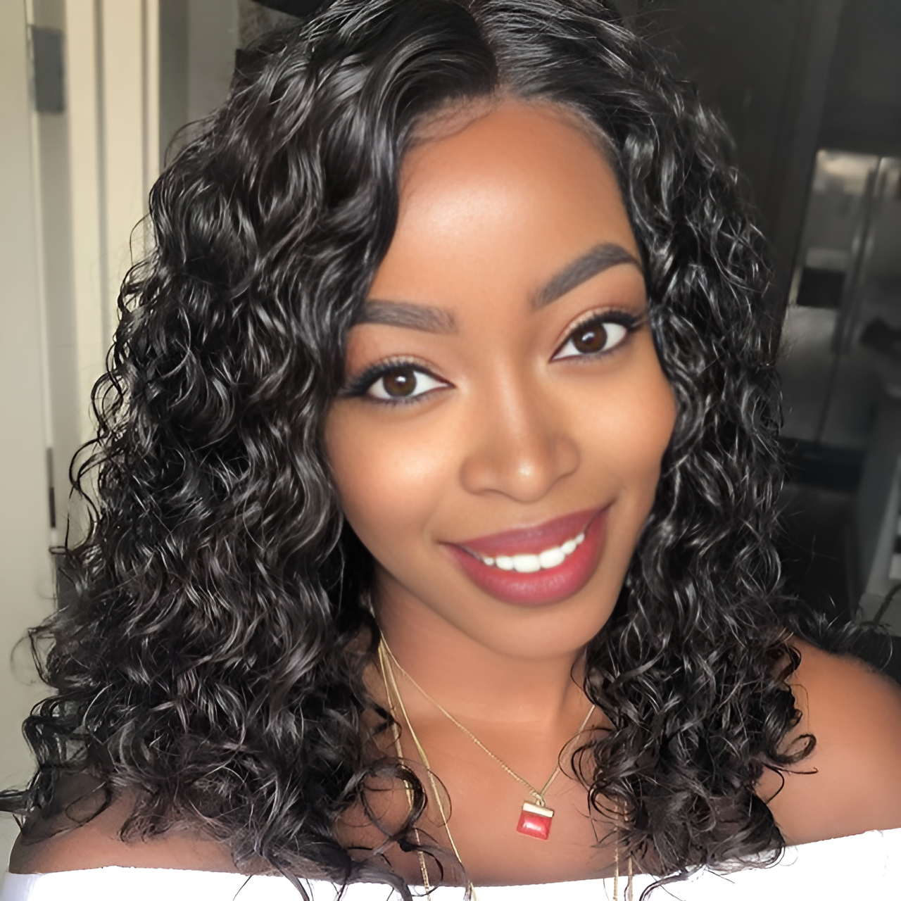 Water Wave Natural Black 13X6 - Frontal Glue less Wig