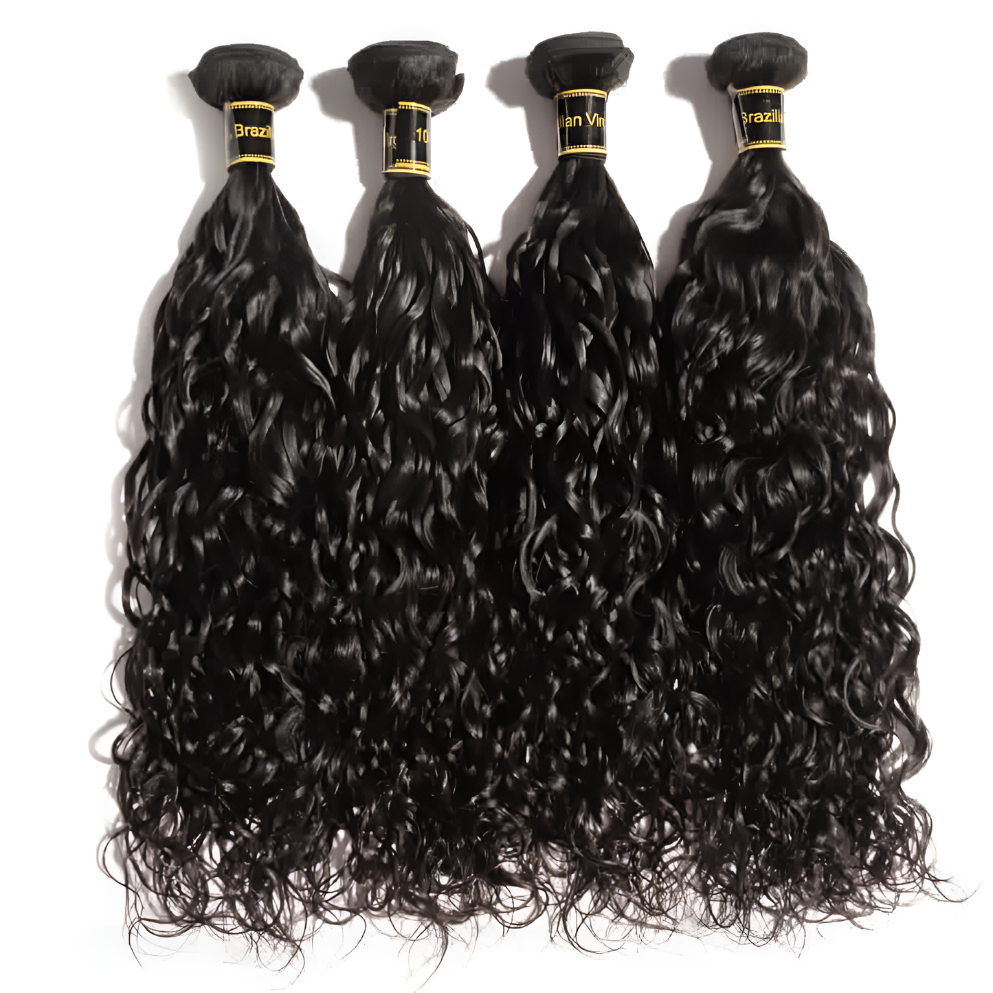 Natural Wave Natural Black Virgin Hair with 4X4 Closure- Bundle of 4