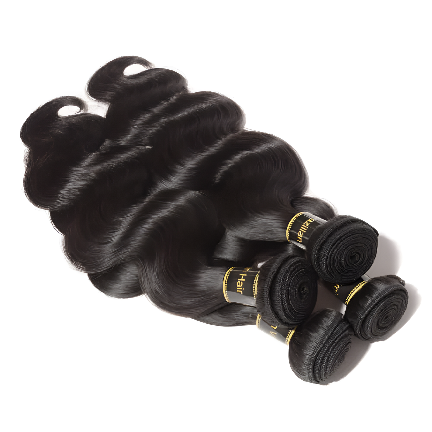 Body Wave Natural Black virgin hair with 13X4 Frontal- Bundle of 4