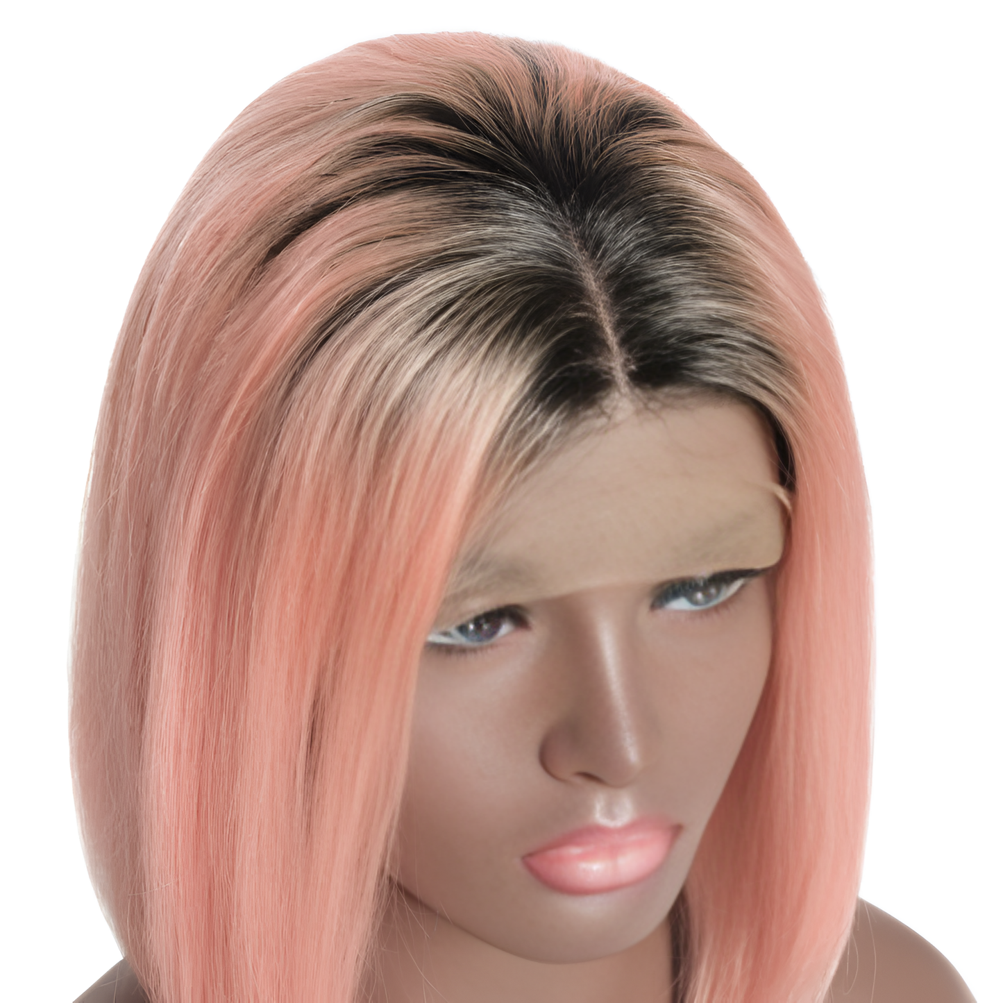 Straight Natural Black-Pink Bob Wig