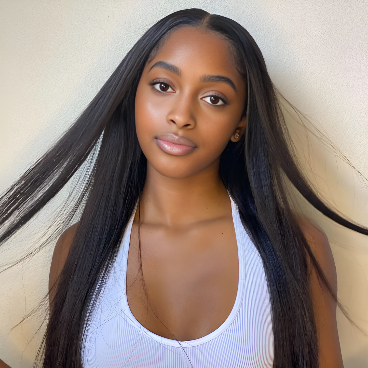 Straight Natural Black 13X4 - Frontal Glue less Wig