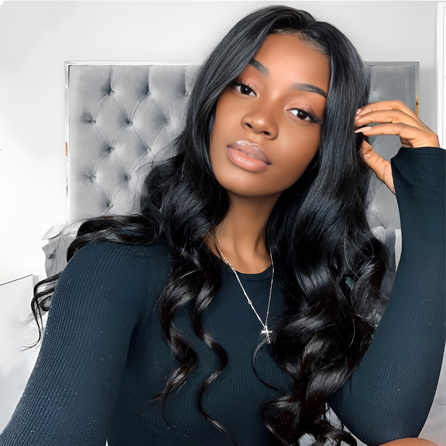 Loose Wave Natural Black 13X4 - Frontal Glue less Wig