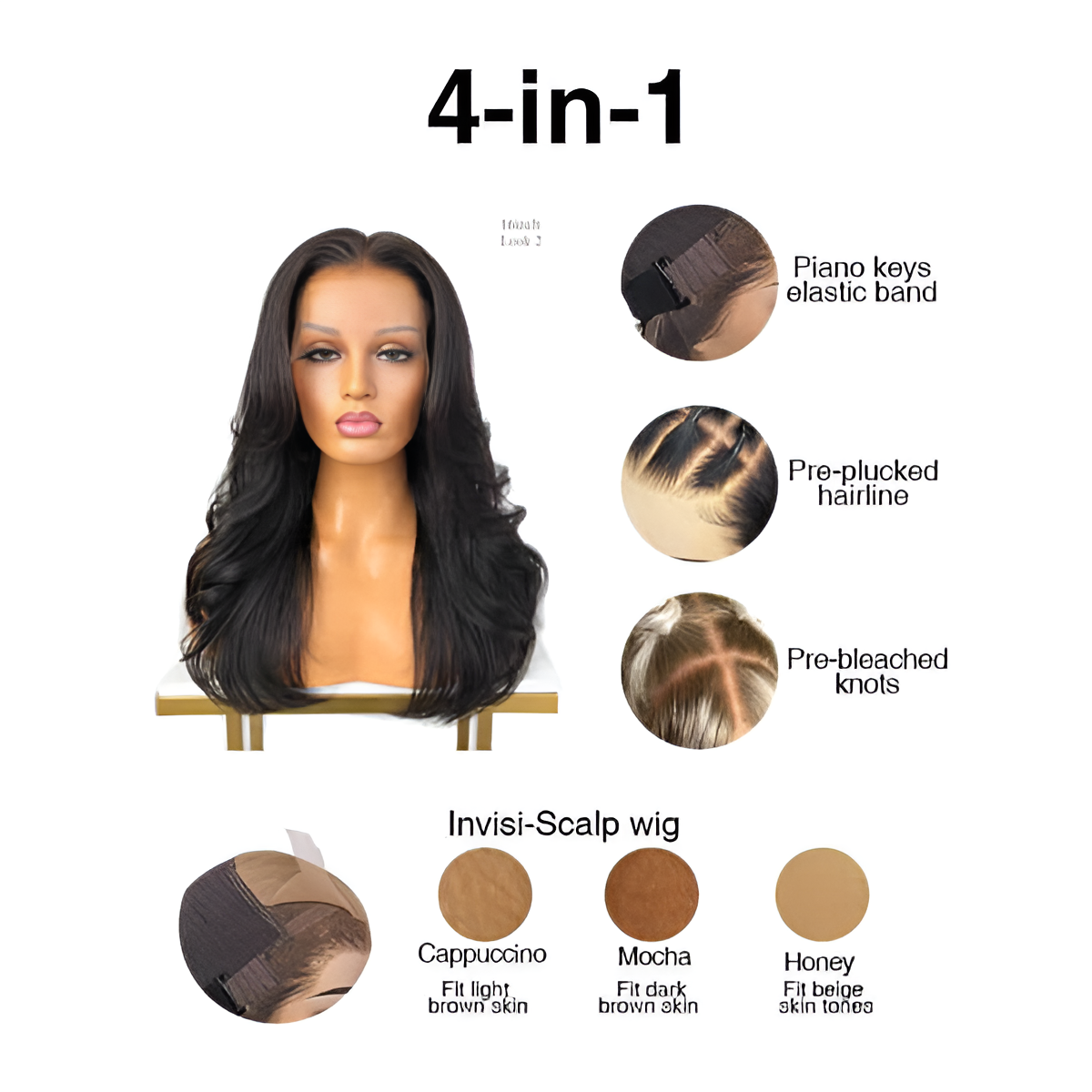 Body Wave Natural Black 13X6 - Frontal Glue less Wig