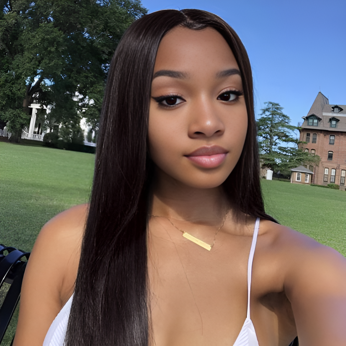 Straight Natural Black 13X6-Frontal Glue less Wig