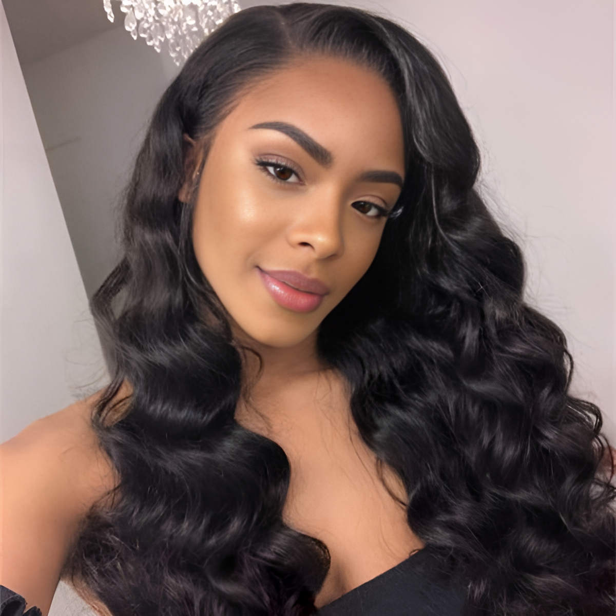 Loose Wave Natural Black 13X4 - Frontal Glue less Wig