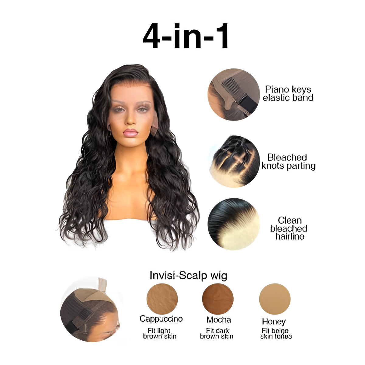 Natural Wave Natural Black 13X6-Frontal Glue less Wig