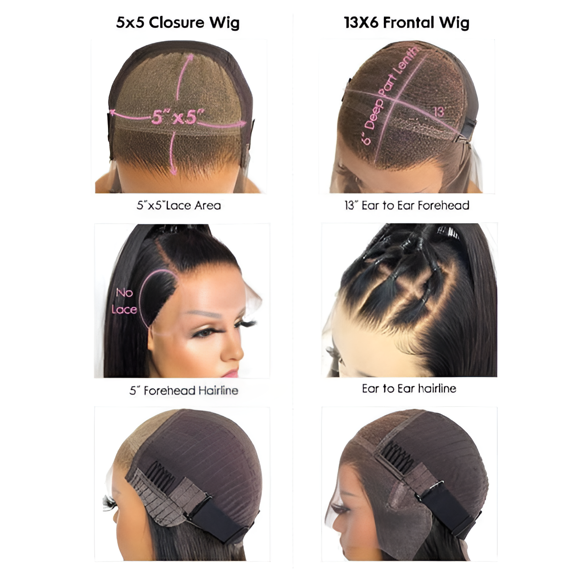 Straight Natural Black 13X6-Frontal Glue less Wig