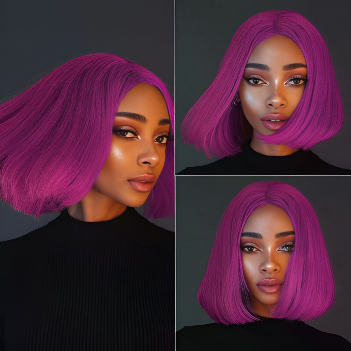 Straight Purple 13x4-Lace Front Bob Wig